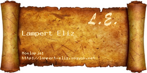 Lampert Eliz névjegykártya